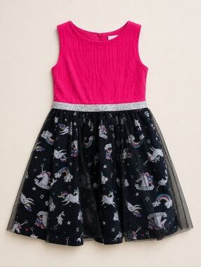 Sweet Heart Rose Pink Rainbow Unicorn Tulle Dress Girls Size 5 Whimsical Ballet
